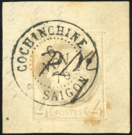 Obl. 16 - 4c. Gris. Obl. S/fragment Frappée Du CàD De COCHINCHINE Du 6 NOV 76. TB. - Other & Unclassified