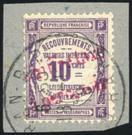 Obl. 1 - 10x. Violet. Surcharge Carmin. TB. - Autres & Non Classés