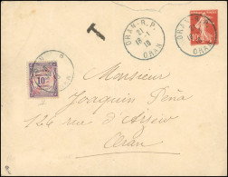 Obl. 1a - 10c. Violet, Surcharge Rouge, S/entier Postal à 10c. Semeuse, Local, Obl. Du 18 Janvier 1918 à Destination D'O - Sonstige & Ohne Zuordnung