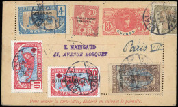 Obl. 67+69+76 - 1c. + 4c. + 35c. + CONGO N°66 + MAROC N°60 + OUBANGUI N°19 Obl. S/carte-lettre De GUINEE à 10c. Frappée  - Sonstige & Ohne Zuordnung