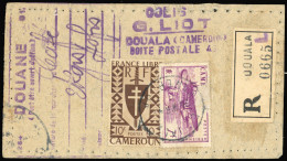 Obl. 261+PA8 - 10F. Brun + PA 7F. Lilas, S/reçu De Douane Recommandée Obl. De DOUALA Du 26 Mars 1940. TB. - Andere & Zonder Classificatie