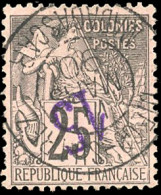 Obl. 5a - 15 S/25c. Noir S/rose. Variété Surcharge Renversée. Obl. SUP. - Other & Unclassified