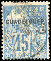 Obl. 19d - 15c. Bleu. Variété De Surcharge "GUADELOUEP". Obl. SUP. - Andere & Zonder Classificatie