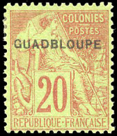 * 20b - 20c. Brique S/vert. Variété De Surcharge "GUADBLOUPE". SUP. - Andere & Zonder Classificatie