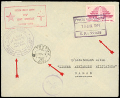 Obl. 6 - 6F.50 Lie-de-vin Et Rose Pâle Obl. S/lettre Frappée Du CàD POSTE AUX ARMEES Du 18 Janvier 1944 à Destination De - Other & Unclassified