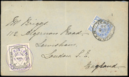 Obl. 49 - BRITISH INLAND MAIL. 4d. Noir Sur Jaunâtre Obl. Sur Lettre Frappée Du CàD De BRITISH MAIL ANTANANARIVO Du 5 MA - Autres & Non Classés