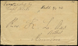 Obl. Lettre Fowardée Par Le Capitaine Wicks Le 4 MAI 1886 à Destination Du Reverant ASS à MORONDAVA. SUP. RRR. - Other & Unclassified