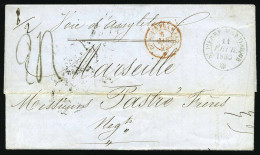 Obl. Lettre Manuscrite De ST-PIERRE - MARTINIQUE Du 10 Février 1855, Frappée Du Grand Cachet ST-PIERRE - MARTINIQUE Du 1 - Other & Unclassified