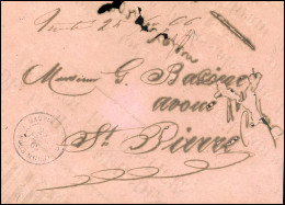 Obl. Lettre Frappée De La Marque Manuscrite Trinité Du 24 Janvier 1866 Et Du Cachet MARTINIQUE- GROS MORNE Du 25 Février - Other & Unclassified