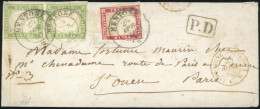 Obl. 10+13 - Paire Du 5c. Vert-jaune + 40c. Rouge (1 Marge Entamée) Obl. Du CàD De MENTONE Du 24 APR. 60 (très Bien Marq - Autres & Non Classés