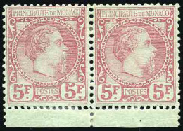 * 10 - Paire Du 5F. Charles III. Bas De Feuille. Centrage Parfait Fraicheur Postale. La Plus Belle Des 3 Paires Connues. - Otros & Sin Clasificación