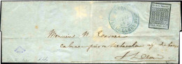 Obl. 2 - 30c. Noir S/azuré Obl. S/lettre Frappée Du CàD De SAINT-PAUL En Bleu Du 19 Juillet 1854 à Destination De SAINT- - Andere & Zonder Classificatie