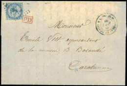 Obl. 4 - Timbre De Colonies Générales N°4. 20c. Bleu Obl. ''GOR'' En Noir S/lettre Frappée Du CàD ''SENEGAL ET DEPENDANC - Autres & Non Classés