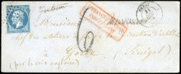 Obl. Timbre De France N°14. 20c. Bleu Obl. S/lettre Frappée Du CàD De BREST Du 31 Décembre 1856 à Destination De GOREE - - Otros & Sin Clasificación