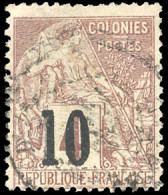 Obl. 3B - 10 S/4c. Lilas-brun S/gris. Surcharge Type III. Obl. SUP. - Autres & Non Classés