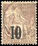 Obl. 3E - 10 S/4c. Brun-lilas S/gris. Surcharge Type IX. Obl. SUP. - Autres & Non Classés