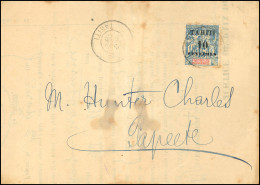 Obl. 33 - 10c. S/15c. Bleu Obl. S/lettre Judiciaire Frappée Du CàD De PAPEETE - TAHITI Du 3 Avril 1905 à Destination De  - Otros & Sin Clasificación