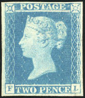 * SG#13-ES11 - 1841. 2d. Blue (Pale Shade). Imperf. Plate 3. Lettered F-L (SG 14) Unused With Large Of Part Original Gum - Other & Unclassified