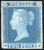 * SG#ES14 - 1841. 2d. Violet-Blue. Marked Ivory Haed With Slightsign Of Lavender Tint. Plate 4. Wmk. Small Brown. Imperf - Other & Unclassified