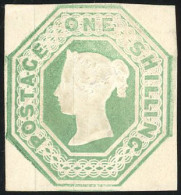 * SG#SPEH1/1 - 1847. 1/-. Pale Green. Die WW1. Embossed. Imperf. Unused With Large Part Original Gum Is Genuine. - Andere & Zonder Classificatie