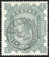 Obl. SG#128 - 1878. 10sh. Greenish Grey. Wmk. Maltese Cross. Perf. 15 1/2 X 15. Used Is Genuine. - Altri & Non Classificati