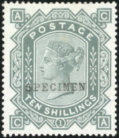 * SG#131 - 10sh. Grey Green. Plate 1. Overprint ''SPECIMEN''. Exceptional Quality. - Andere & Zonder Classificatie