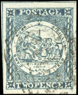 Obl. SG#21 - 2d. Indigo, Plate 11. Very Large Margins. SUP. - Other & Unclassified