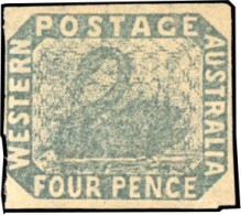 (*) SG#3c - 4d. Slate-blue. Very Nice Color. One Very Closed Margin On Right Othewise Very Fine Copy. - Autres & Non Classés