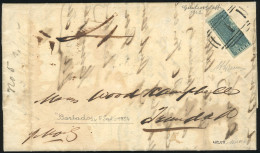 Obl. SG#4ab - Bisect 2d. Greyish Slate Used On Cover To September 5th, 1854 To TRINITAD. SUP. - Barbades (...-1966)