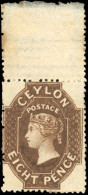 * SG#24 - 8d. Brown. The Top Of The Sheet. SUP. - Ceylon (...-1947)