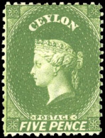 * SG#66c - 5p. Grey-olive. SUP. - Ceylon (...-1947)