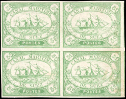 ** SG#2 - 5c. Green. Block Of 4. 2 Stamps *. VF. - Other & Unclassified