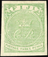 * SG#11 - 3p. Pale Yellow-green. Imperforate. VF. - Fiji (...-1970)
