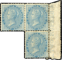 * SG#37 - 1a. Blue. Die I. Block De 3. Right Of Sheet With Marginal Inscriptions. SUP. - Fidschi-Inseln (...-1970)