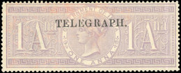 * SG#T21 - Telegraph Stamps. 1a. Dull Lilac. Optd ''TELEGRAPH.''. VF. - Fiji (...-1970)
