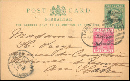Obl. SG#0 - Stamped Envelopes And Wrappers. Stamped Envelope Of 5c. Green + 10c. Red-carmine Cancelled By Datestamp TANG - Morocco Agencies / Tangier (...-1958)