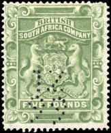 * SG#12 - 5£. Sage-green. Optd. SPECIMEN. VF. - Rhodésie (1964-1980)