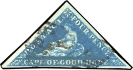 Obl. SG#4 - 4p. Deep Blue. Paper Slightly Blued. VF. - Kaap De Goede Hoop (1853-1904)