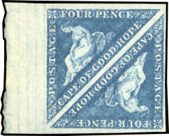 * SG#6a - 4p. Blue. Pair. White Paper. Larges Margines. SUP. - Cap De Bonne Espérance (1853-1904)