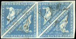 Obl. SG#6a - 4p. Blue. White Paper. Block Of 4. CGH Black Cancellation. SUP. - Kaap De Goede Hoop (1853-1904)