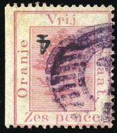 Obl. SG#10a - 4 On 6p. Overprint Inverted. B. - État Libre D'Orange (1868-1909)