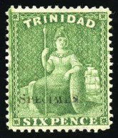 * SG#72 - 6p. Emerald-green. Optd SPECIMEN. F. - Trinidad Y Tobago