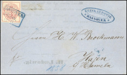 Obl. 8 - 3p. Rose Obl. S/lettre Frappée Du Cachet D'HANOVER à Destination De HAMELN. Arrivée Au Verso. TB. - Hannover