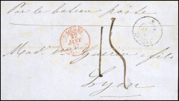 Obl. - Lettre Manuscrite De NAPLES Du 18 Janvier 1857, Frappée Du CàD Du VATICAN 18 Janvier 1857 à Destination De LYON,  - Napoli