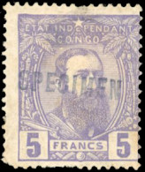 * COB11 - Série Léopold II à Droite. 5F. Violet Surchargé SPECIMEN. Petits Défauts. Certificat KAISER. B. - Autres & Non Classés