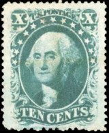 (*) 13 - 10c. Washington Vert. Très Bien Centré. Sc#35. SUP. - Andere & Zonder Classificatie