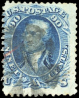 Obl. 26 - 90c. Washington Bleu. Obl. Centrale. Sc#72. B. - Other & Unclassified