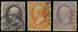 Obl. 45/47 - 12c. Clay Violet Foncé + 15c. Webster Orange + 24c. Scott Violet. Obl. Sc#140/142. TB. - Altri & Non Classificati