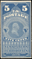 (*) 4 - 5c. Bleu. Washington. Bordure Blanche. Sc#PR8. SUP. - Otros & Sin Clasificación