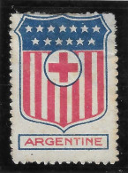 VIGNETTE WAR WW1 USA  RED CROSS CROIX ROUGE ARGENTINE FLAG RARE - Cruz Roja